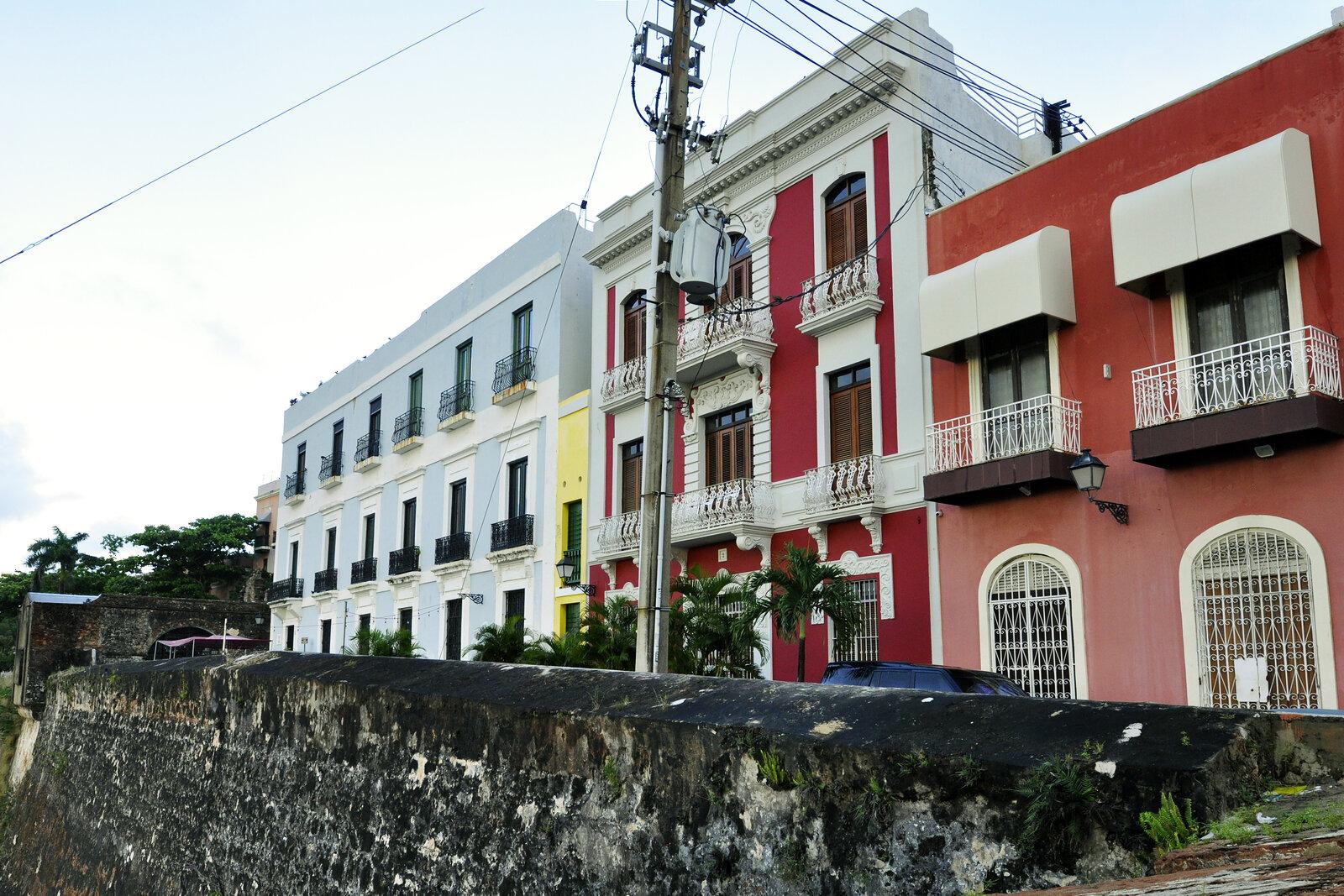 Calle Tetuán in Old San Juan — pastel facades about 10 minutes from the venue